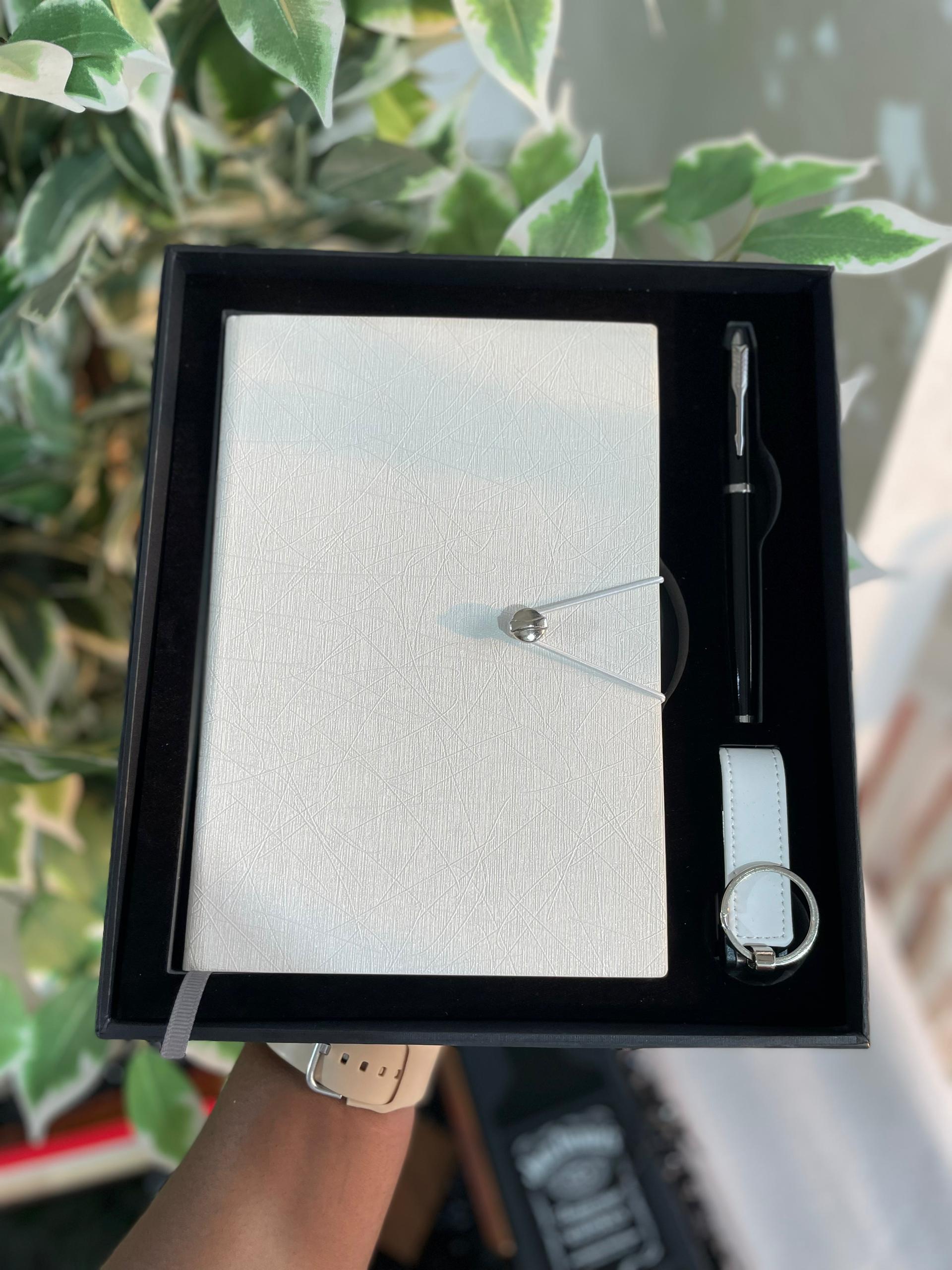 Leather Notebook , Pen & Pendrive Set
