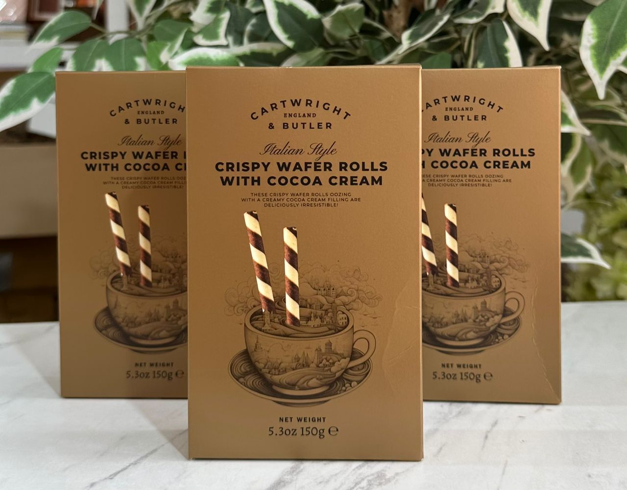 Cartwright  & butler crispy wafer rolls  with cocoa cream