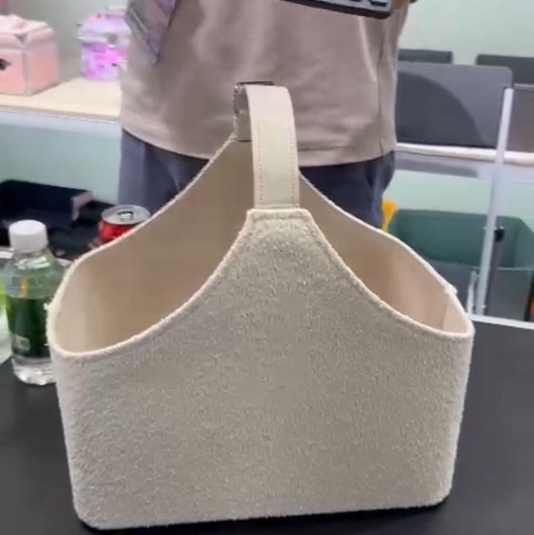 Faux Leather Buckled Tote basket